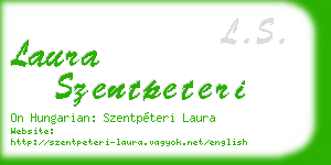 laura szentpeteri business card