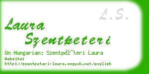 laura szentpeteri business card